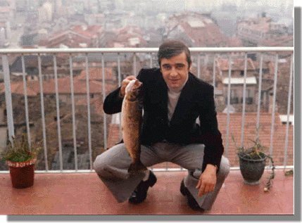 O autor da www. Troita  de 1,6 kg. Ro Limia. Aceredo. Troita pescada con mosquito. Tempos aqueles!. 1970-1980