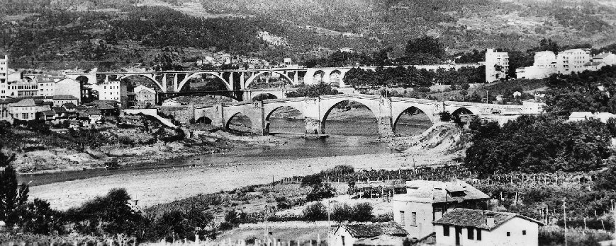 Río Miño en Ourense. Anos 30 do século XX