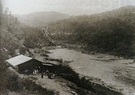 Río Miño en Cortegada. Antes de facer o encoro de Frieira. Fotografía de autor descoñecido.